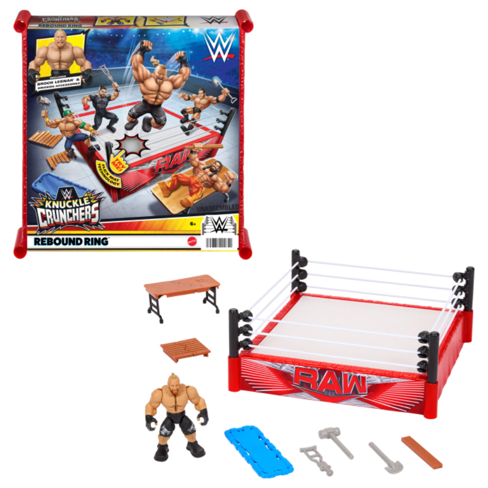 WWE Action Figure Knuckle Crunchers Rebound Ring Playset