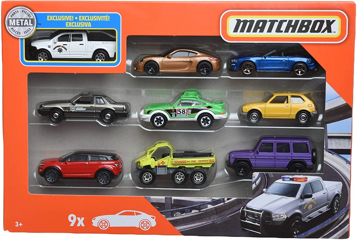 Coches o camiones de juguete de fundición a presión de Matchbox (juego de 9) - Surtido