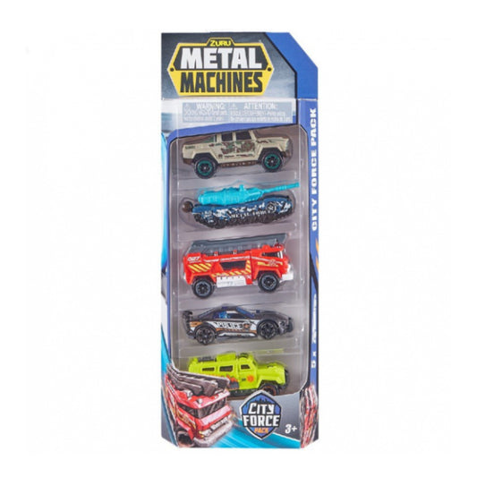 Surtido de coches City Force de Metal Machines, paquete de 5