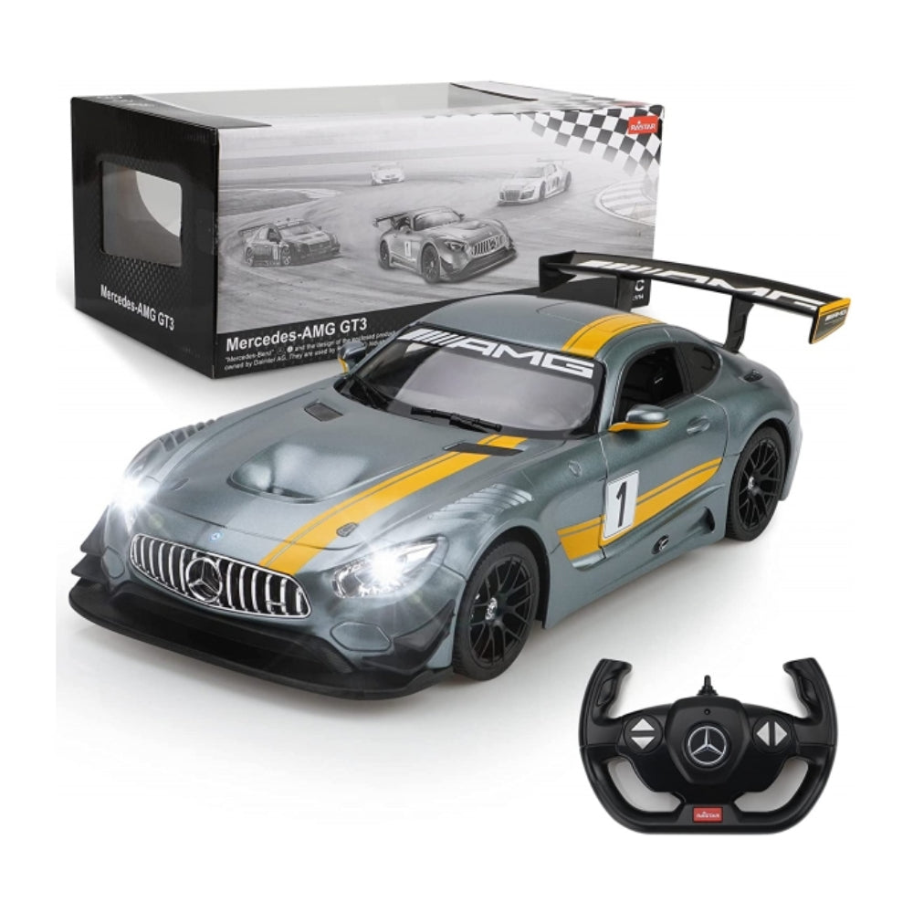 Coche de juguete a control remoto Mercedes-AMG GT3 Rastar 1:14, color gris