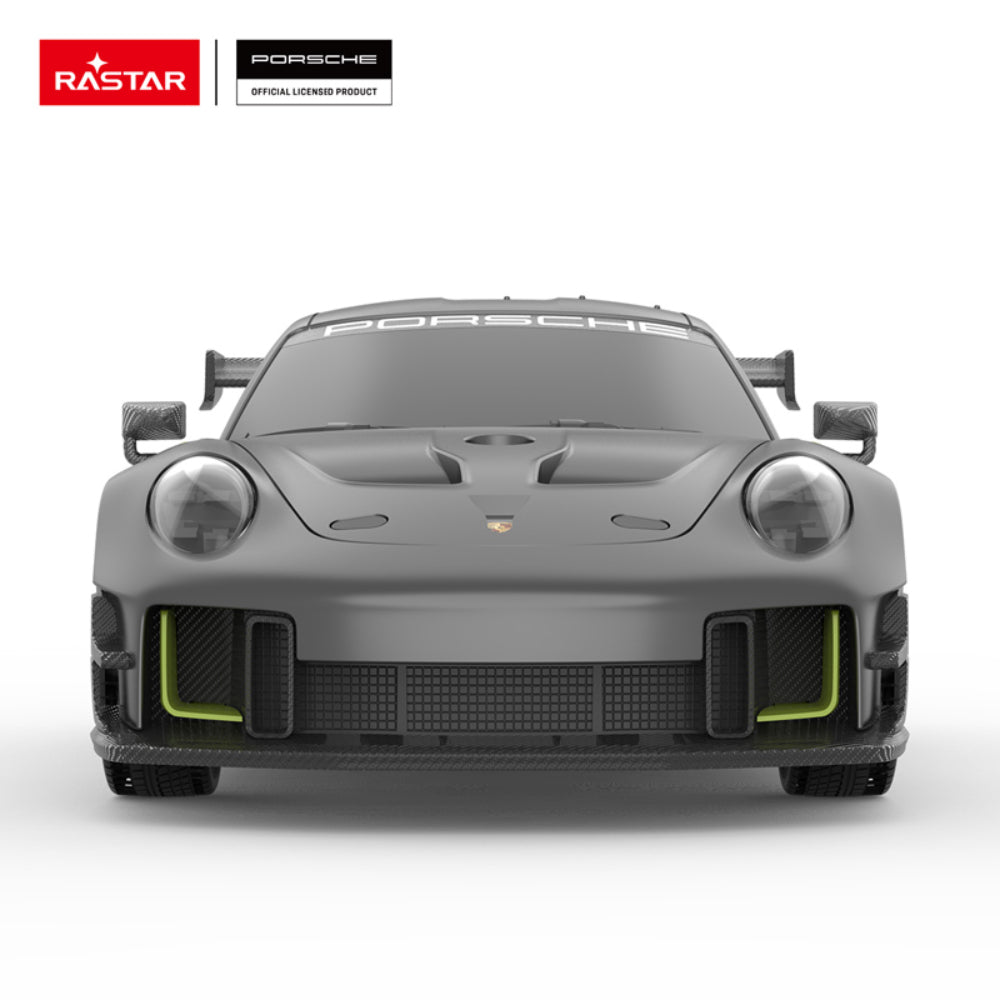 Coche de juguete a control remoto Porsche 911 GT2 RS Clubsport 25 de Rastar RC a escala 1:24, color gris