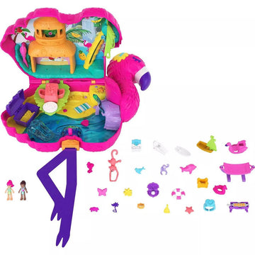 Polly Packet Large Flamingo Party Compact Playset (28-Pieces)