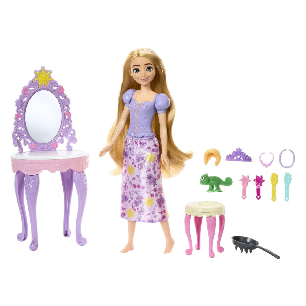 Muñeca y set de tocador de la princesa Rapunzel de Disney