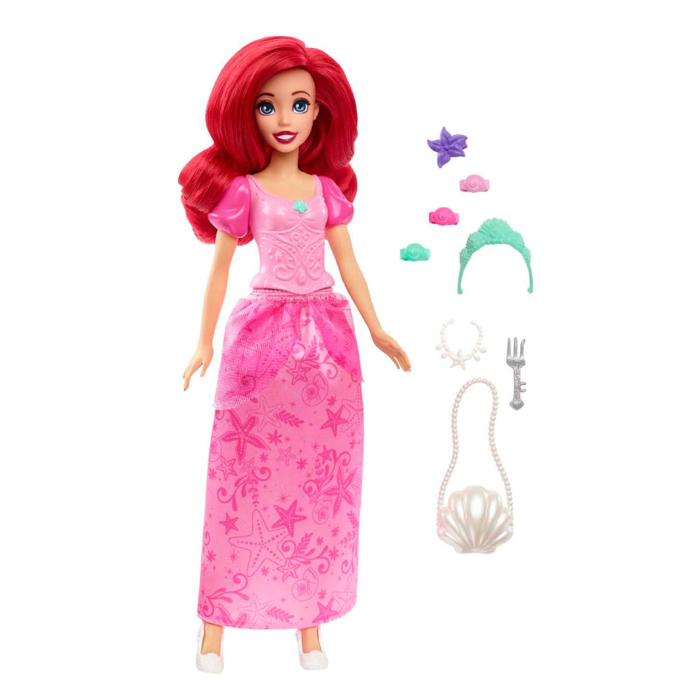 Conjunto de accesorios y muñeca Ariel de la princesa Disney Preparándose