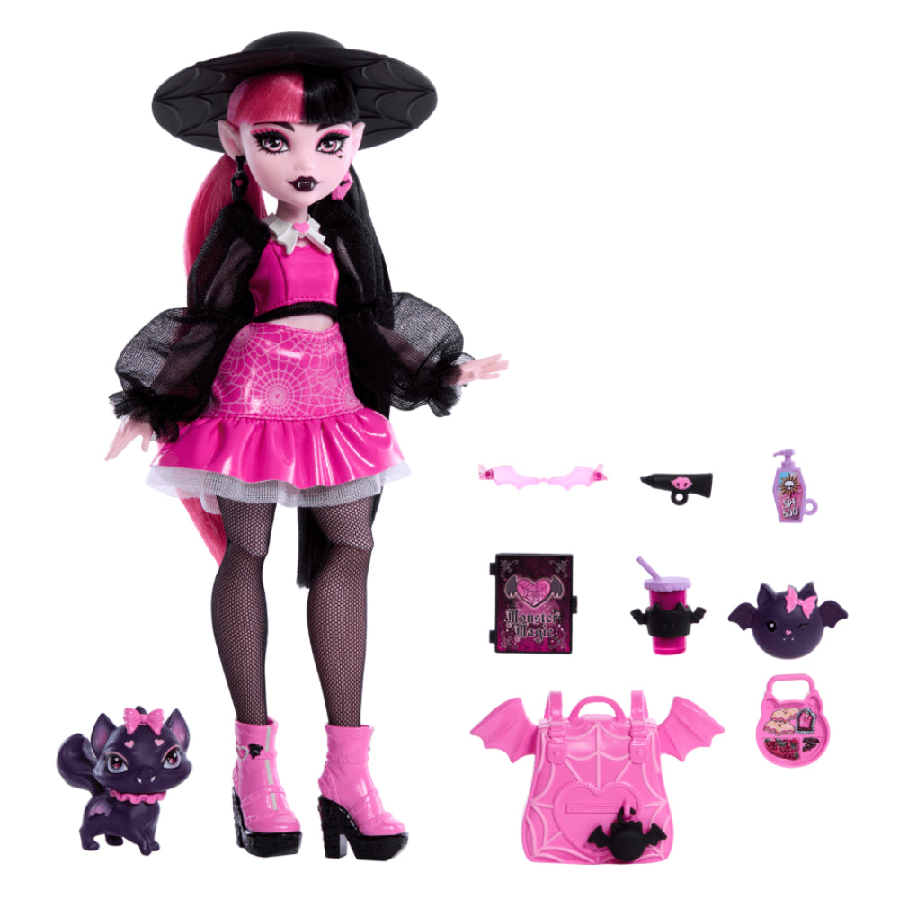 Muñeca de moda Monster High Draculaura, mascota y conjunto de accesorios