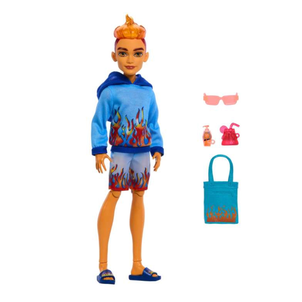 Muñeca de moda Monster High Scare-Adise Island Heath Burns con bañador y accesorios