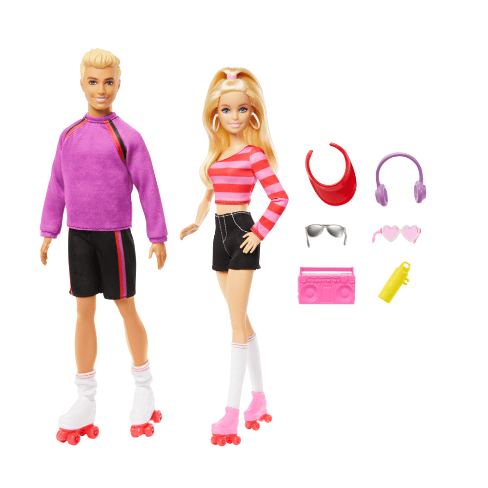 Muñeca Barbie Fashionistas con temática de patinaje sobre ruedas y conjunto de accesorios (2 piezas)