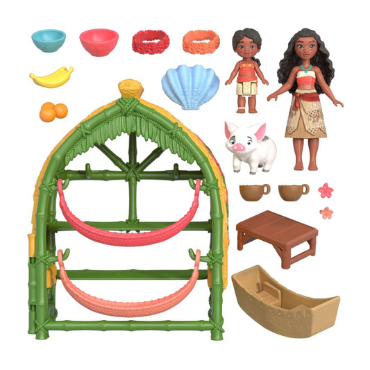 Mattel Disney Moana 2 Village Home Playset with 15 Accessories