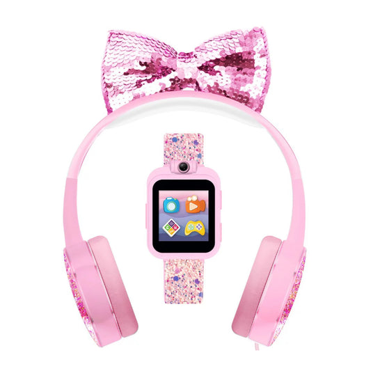 PlayZoom Kids Smartwatch with Headphones - Pink Sparkle Bow