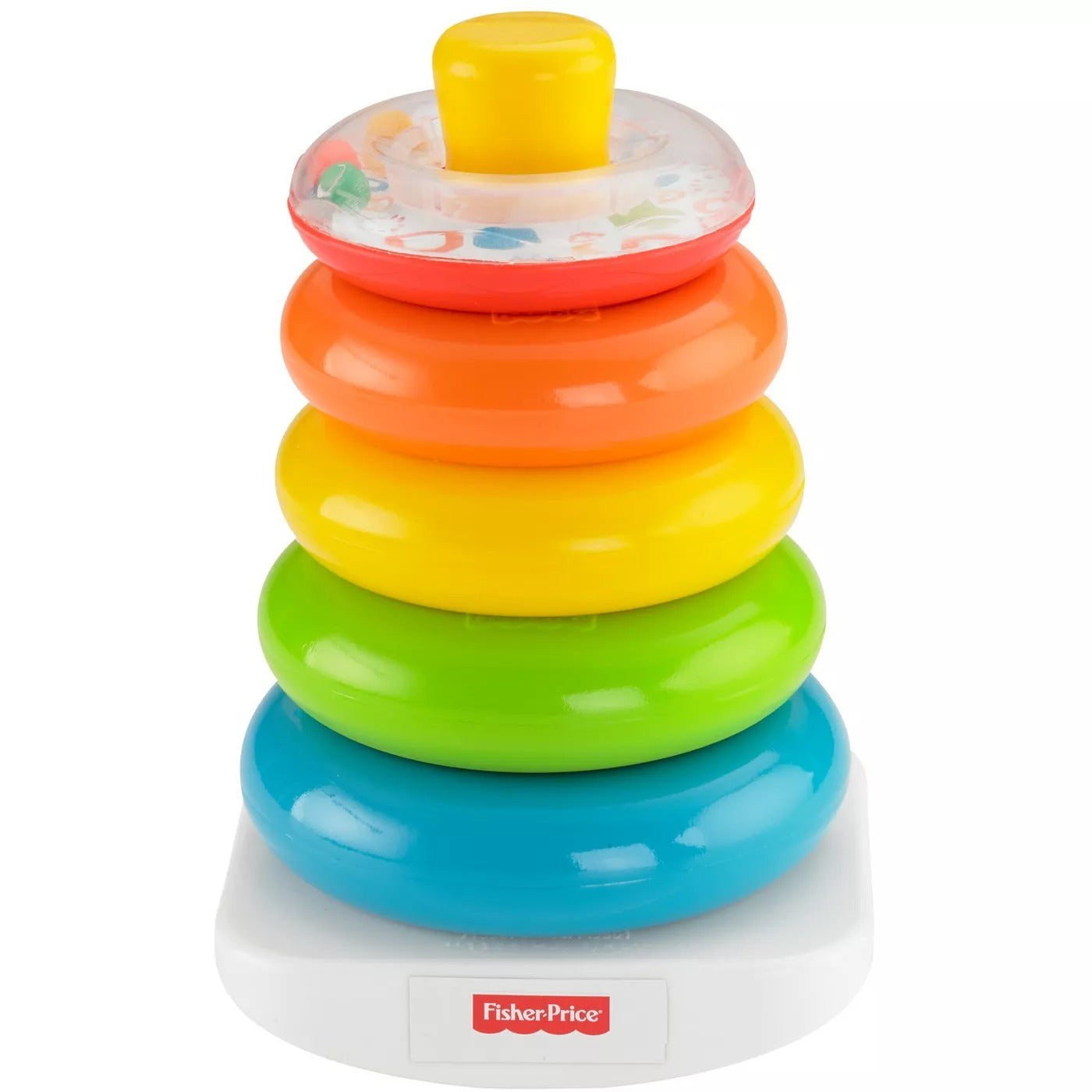 Juguete apilable de anillos Rock-a-Stack de Fisher-Price con base Roly-Poly para bebés