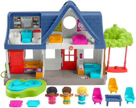 Casita de juegos Little People Friends Together de Fisher-Price, conjunto de juegos de aprendizaje para niños pequeños