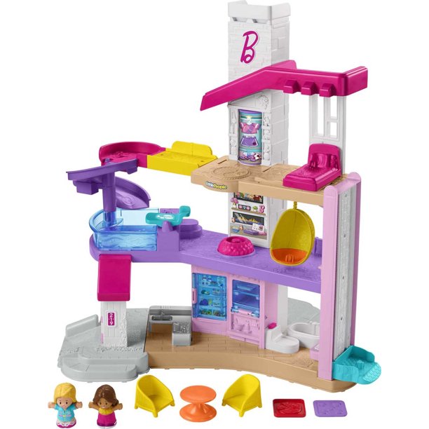 Fisher-Price Little People Barbie Little Dreamhouse Toddler Playset with Lights and Music (7-Pieces)