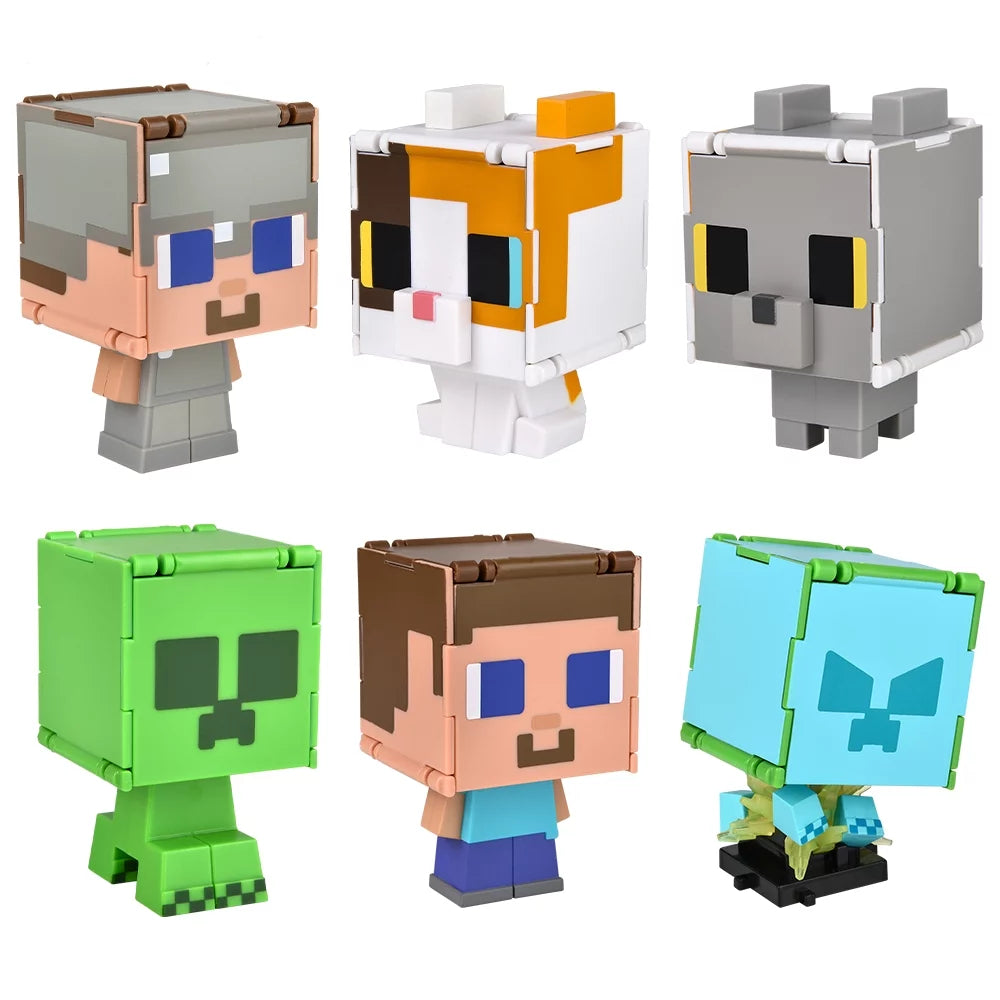 Surtido de figuras de juguete 2 en 1 Flippin' Figs de Minecraft