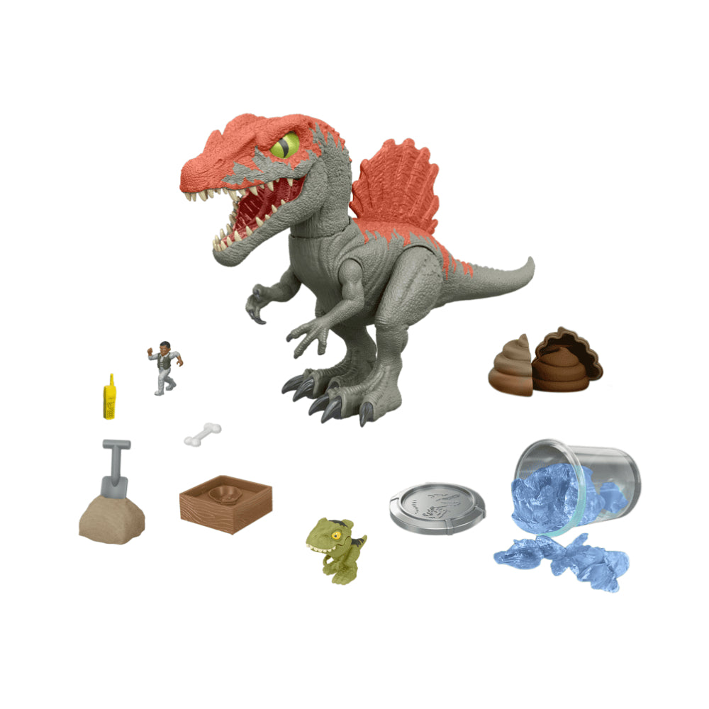 Jurassic World Crushivores Spinosaurus Cage Crasher Dinosaur Action Figure Unboxing Toy and Compounds