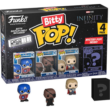 Figuras Funko Bitty Pop! del Capitán América de Marvel: The Infinity Saga (paquete de 4)