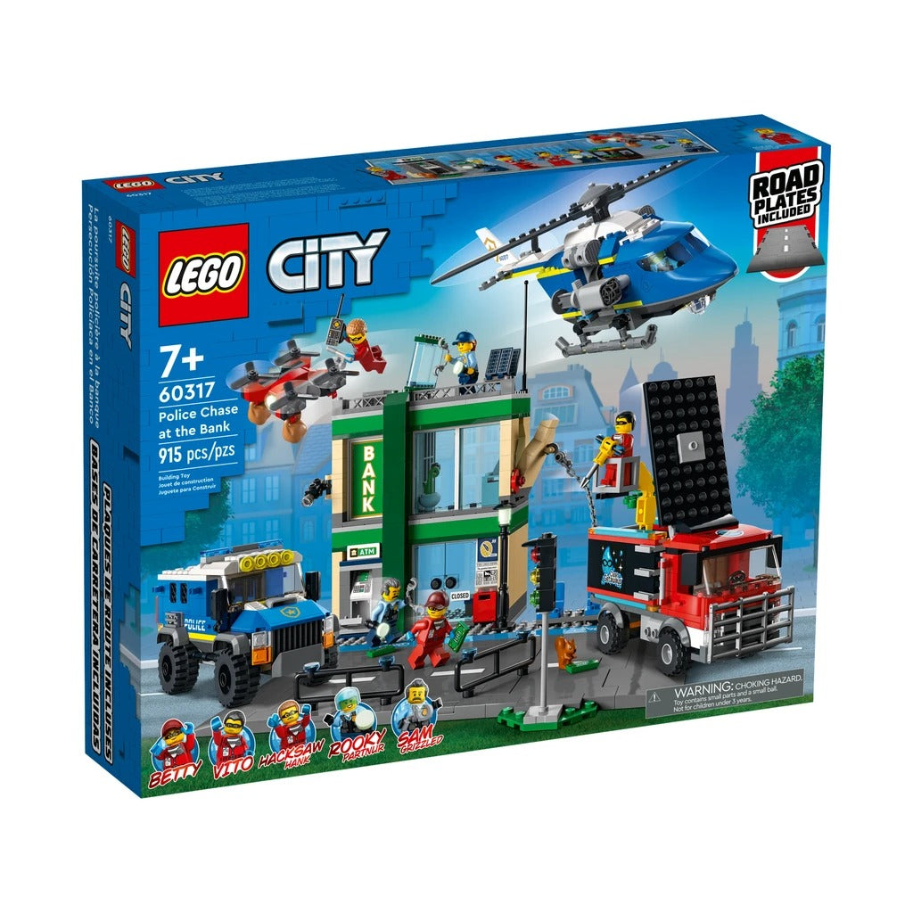 Juego de construcción LEGO City Police Chase at the Bank (915 piezas)