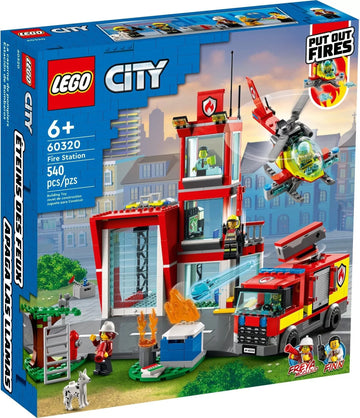 Juego de construcción de estación de bomberos LEGO City (540 piezas) 