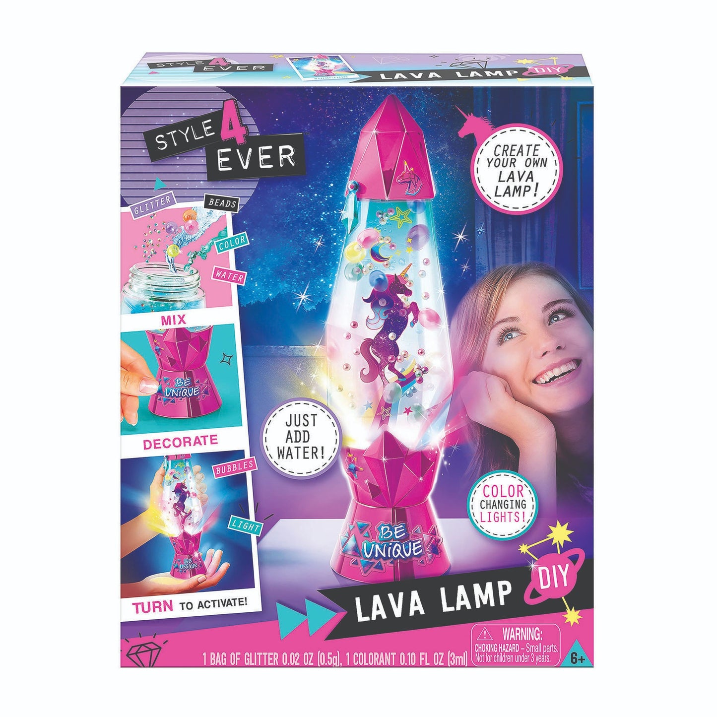 Kit de lámpara de lava DIY Style 4 Ever con luz LED que cambia de color