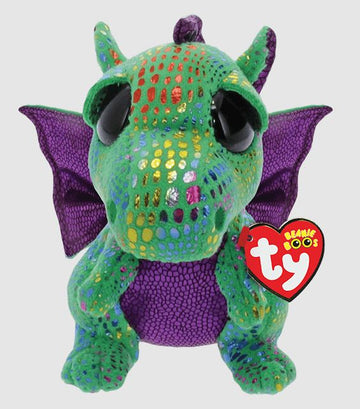 Peluche de dragón de ceniza de 6" de Ty Beanie Boos, color verde