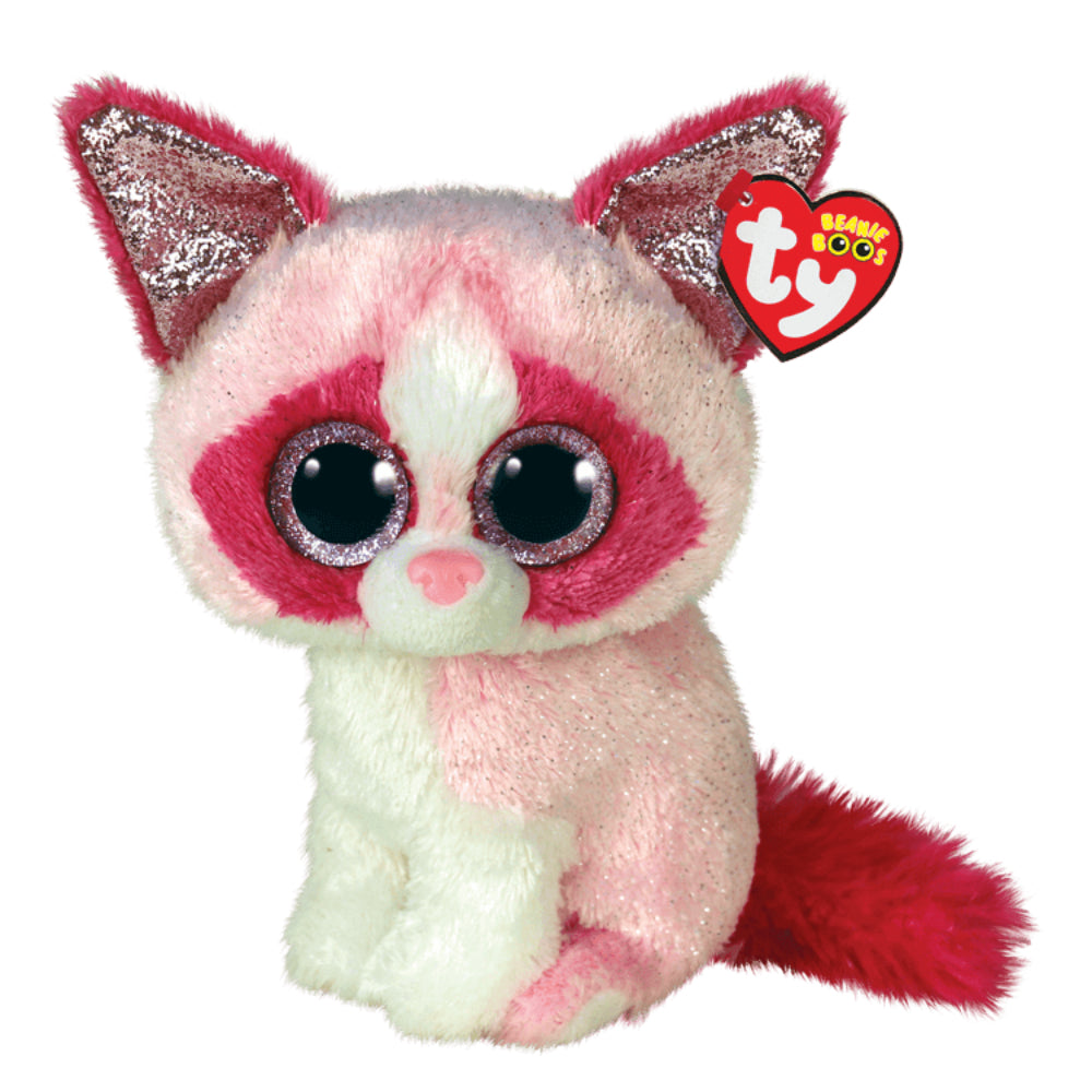 Ty Beanie Boos 6" Mia Valentine Cat Plush Toy - Pink