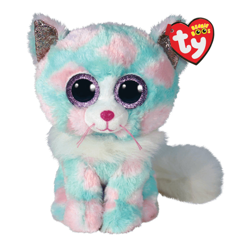 Ty Beanie Boos 6" "Opal" Pastel Cat Plush Toy