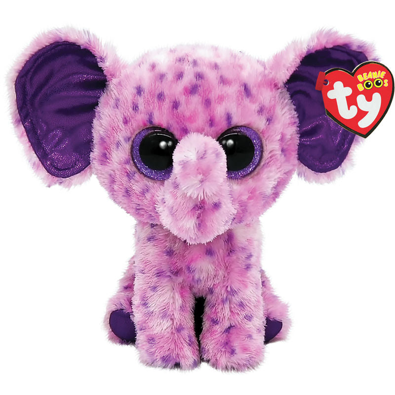 Peluche de elefante moteado Eva de 6" de Ty Beanie Boos, color rosa