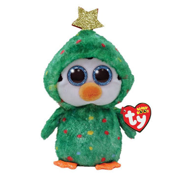 Peluche de pingüino del árbol de Navidad Noel de Ty Beanie Boos, color verde
