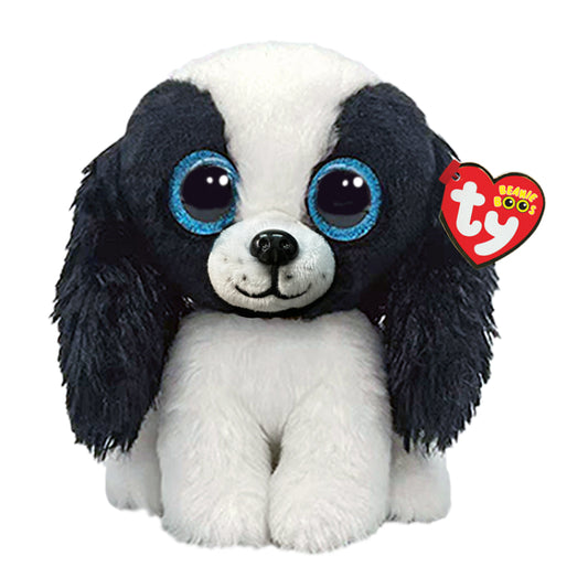 Peluche de perro en blanco y negro "Sissy" de 6" de Ty Beanie Boos