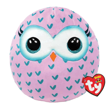 Ty Squishy Beanies Wink Owl Plush Toy - Pink