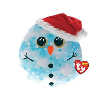 Ty Squishy Beanies - Muñeco de peluche Fleck The Snowman de 10" con sombrero, color azul