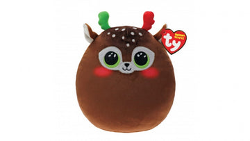 Peluche de reno Minx de Ty Squishy Beanies, color marrón