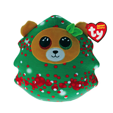 Ty Squishy Beanies Everett the Christmas Tree Bear Plush Toy - Multicolor