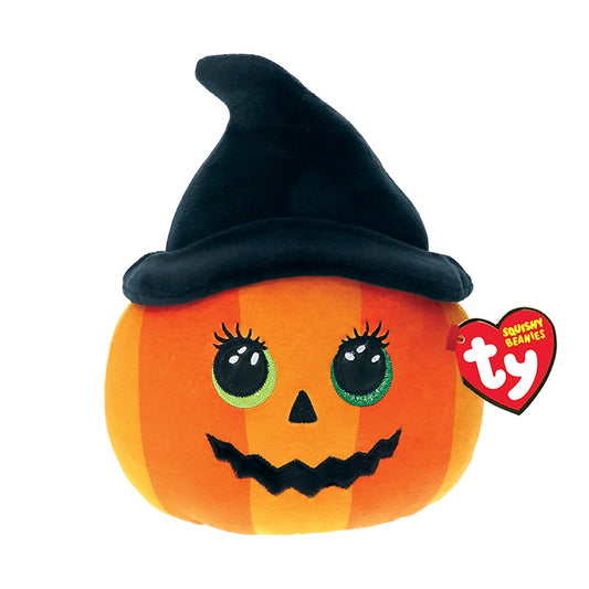 Ty Squish-A-Boos Halloween Ramona the Pumpkin Plush Toy - Orange/Black