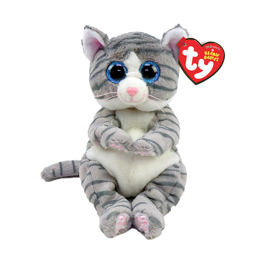 Peluche de gato atigrado gris "Mitzi" de 8" de Ty Beanie Babies