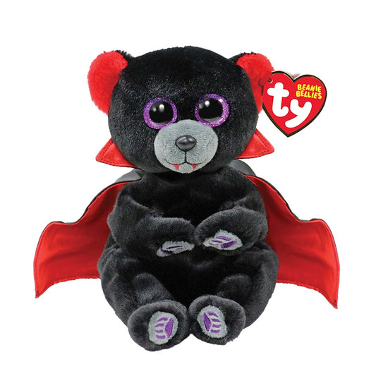 Ty Beanie Bellies Bearla Vampire Bear Plush Toy - Black
