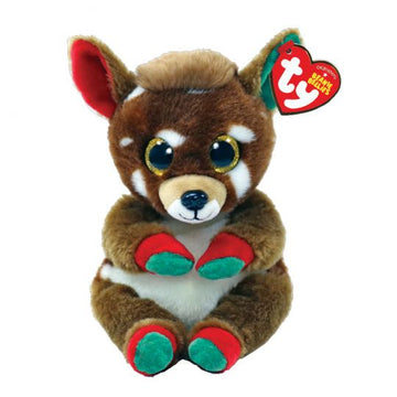 Peluche de reno Juno de 20 cm de Ty Beanie Bellies, color marrón