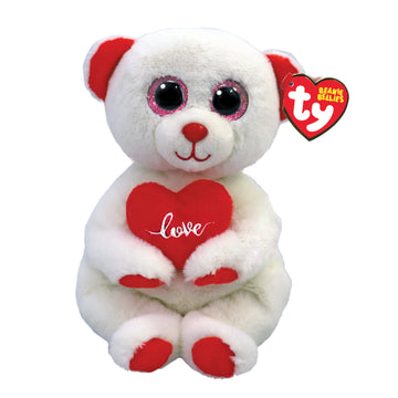 Ty Beanie Bellies Desi the Bear Plush Toy - White