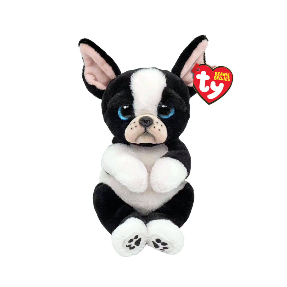 Peluche de perro en blanco y negro "Tink" de 8" de Ty Beanie Bellies