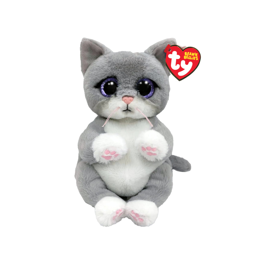 Peluche de gato gris "Morgan" de 8" de Ty Beanie Bellies