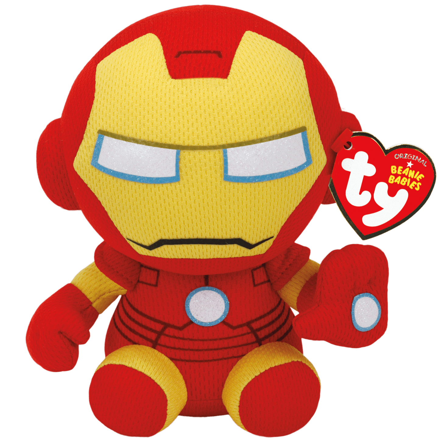 Peluche de Iron Man de Marvel de 8" de Ty Beanie Babies, rojo y amarillo 