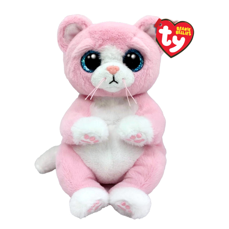 Peluche de gato rosa "Lillibelle" de 8" de Ty Beanie Bellies