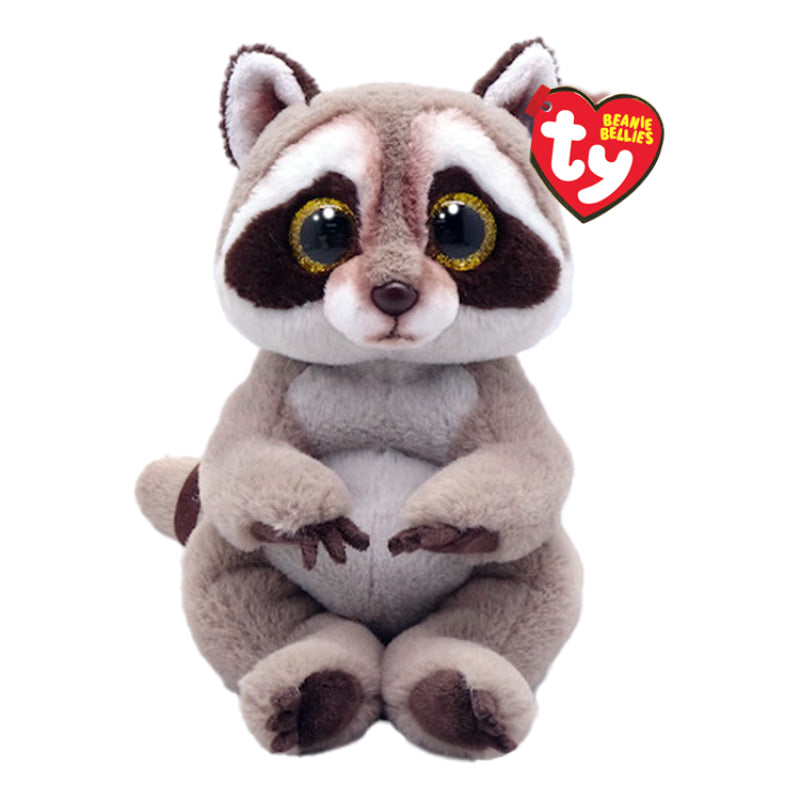 Peluche de mapache gris "Petey" de 8" de Ty Beanie Bellies