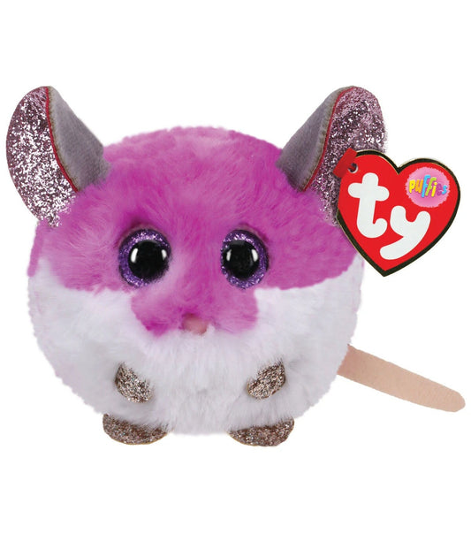 Peluche de ratón Colby de 4" de Ty Puffies, morado y blanco