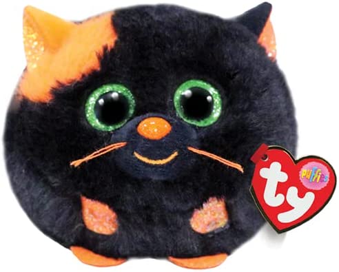Ty Puffies 4" Salem Halloween Cat Plush Toy - Black/Orange