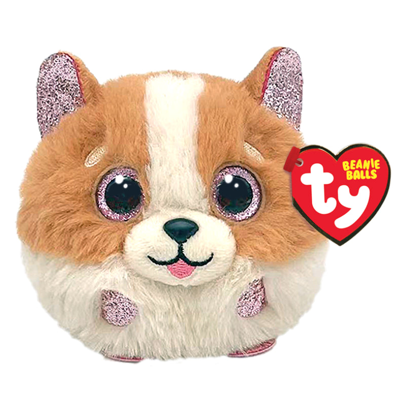 Peluche para perro en color marrón y blanco "Tanner" de 4" de Ty Beanie Balls