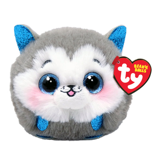 Peluche de husky gris "Slush" de 4" de Ty Beanie Balls