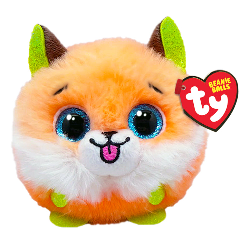 Ty Beanie Balls 4" "Sherbet" Orange Fox Plush Toy