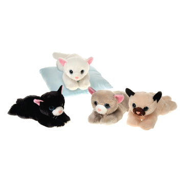 Fiesta 12" Laydown Cats Plush Toy - Assorted