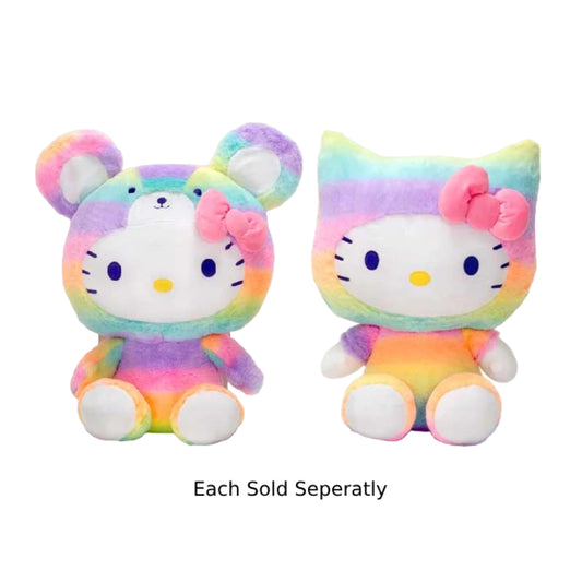 Surtido de juguetes de peluche de Hello Kitty Rainbow Sherbet de 11,5" para Fiesta