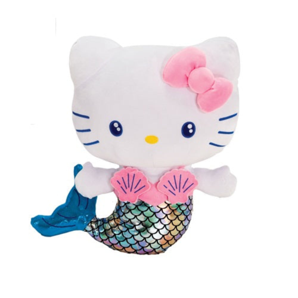 Peluche de 13,5" de Sanrio Hello Kitty con sujetador de concha rosa en forma de sirena